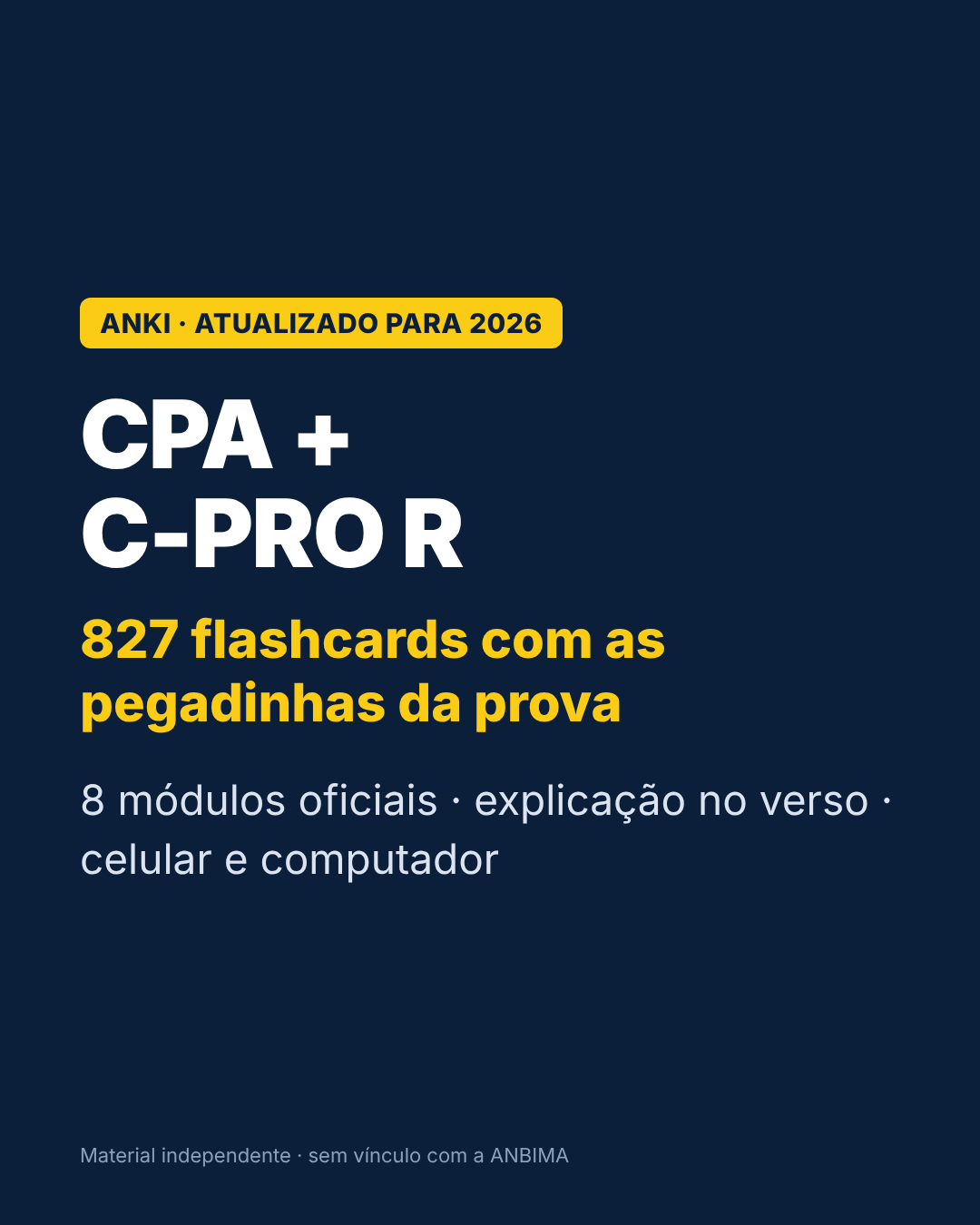 Baralho Anki CPA + C-PRO R: 827 flashcards
